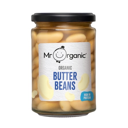 Mr Organic Butter Beans 350g jar