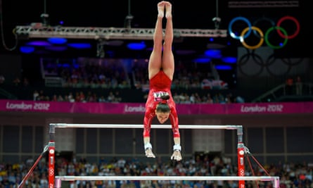 Kyla Ross of the United States performing on the uneven bars during the women’s team gymnastics finals at the 2012 Olympics.