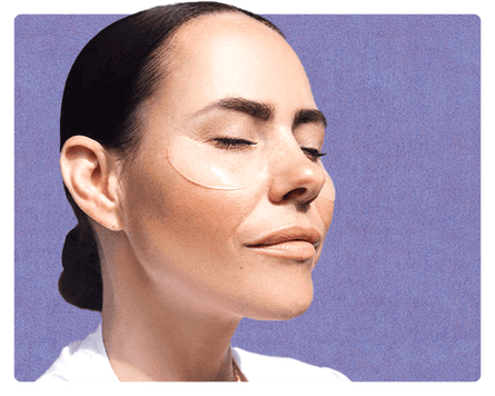 Bioeffect eye mask on a model.