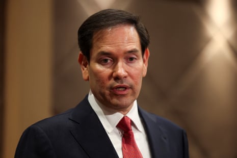 US secretary of state Marco Rubio speaks to the members of press, following Nato foreign ministers' informal meeting, in Antalya, Turkey.