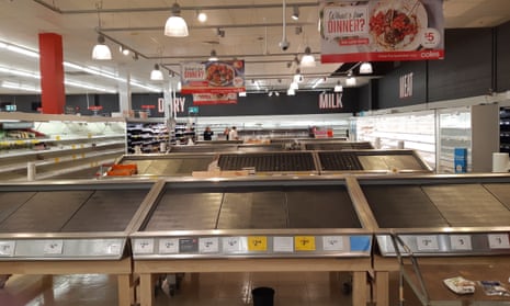 Empty shelves at the Alstonville main supermarket in NSW’s northern rivers