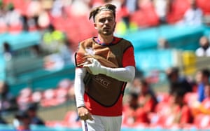 Jack Grealish of England warms up