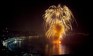 Fireworks at sea during Piedigrotta festival, Naples