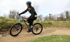 The writer's daughter tries mountain biking at Comrie Croft near Perth