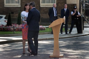 The prime minister with his wife, Samantha, outside 10 Downing Street