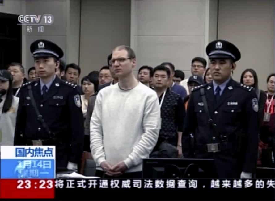 Canadian Robert Lloyd Schellenberg attends retrial in Dalian, northeast China, 2019