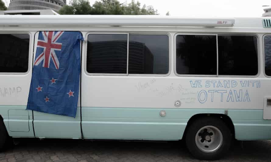 Trucks and camper vans turned up in the capital bearing a range of slogans.