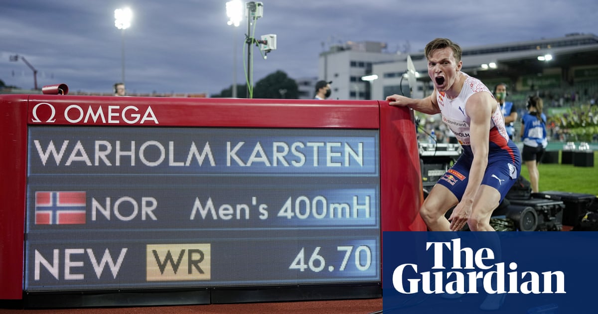 ‘It’s older than me’: Warholm breaks 29-year-old 400m hurdles world record