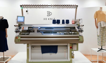 A 3D-knitting machine on display in a shop