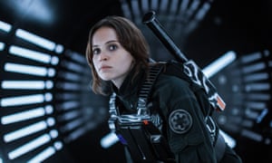 Felicity Jones in the Star Wars prequel, Rogue One, shot at Pinewood Studios.