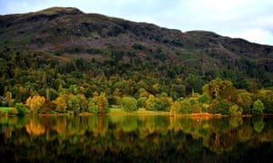Autumn colour in the trees near Grasmere in the Lake District, Cumbria
