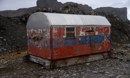 Russian refuge near the oil storage tanks.