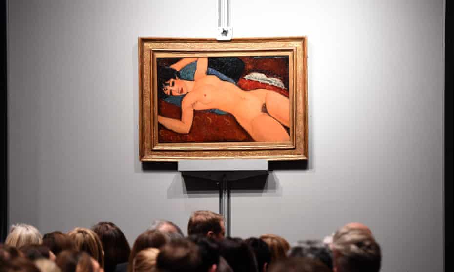 Amedeo Modigliani’s ‘Nu couche’ on display at Christie’s, New York, in 2015.