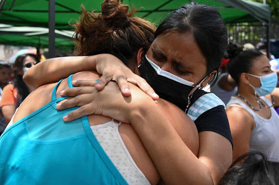 Copinh members embrace after Castillo was found guilty.