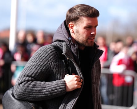 Brighton and Hove Albion manager Fabian Hurzeler arrives to the stadium ahead of the Premier League match at the Stadium of Light, Sunderland.