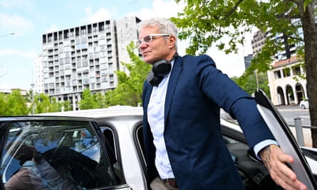 Whistleblower David McBride arrrives for the commencement of his proceedings extracurricular the ACT Supreme Court, Canberra, Monday, November 13, 2023. (AAP Image/Lukas Coch) NO ARCHIVING