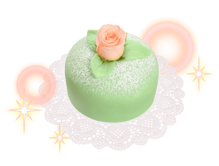 a dome cake on a doily