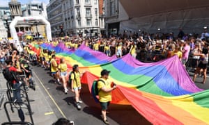 The Pride in London Parade gets under way in central London on Saturday.