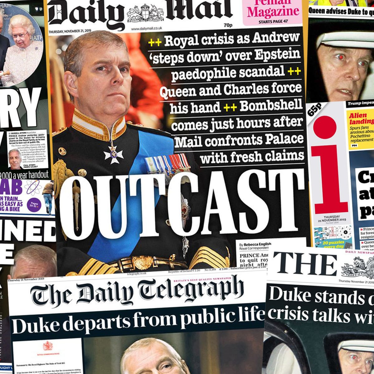 Outcast How The Newspapers Covered Prince Andrew S Suspension Of Duties Prince Andrew The Guardian