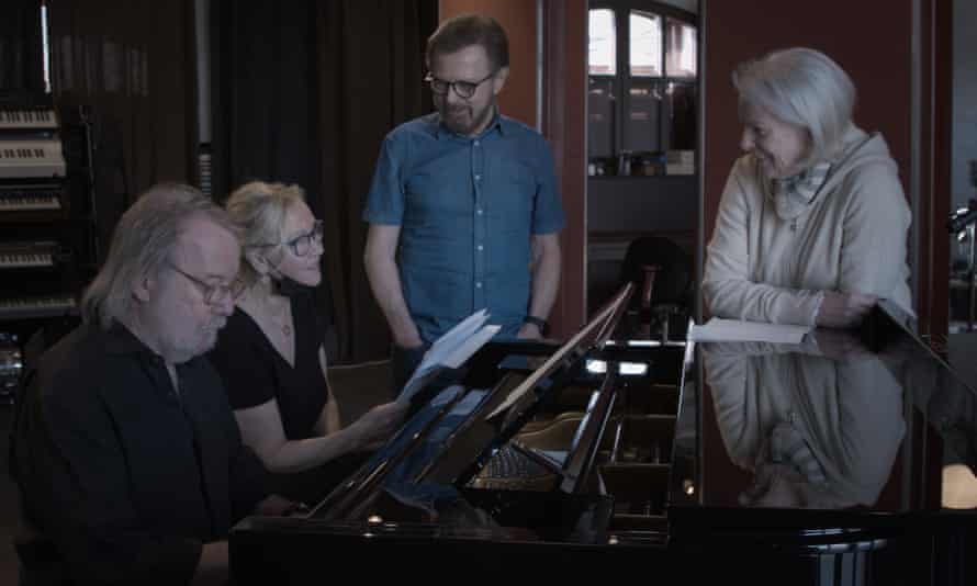 From left: Benny Andersson, Agnetha Fältskog, Björn Ulvaeus and Anni-Frid Lyngstad in the studio earlier this year