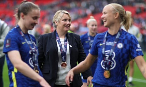 Emma Hayes celebrates Chelsea's FA Cup final win over Manchester City at Wembley