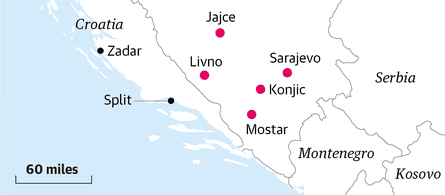 'Tourism can offer us hope': Bosnia and Herzegovina's staggering scenery and beautiful towns | Bosnia and Herzegovina holidays 1 bosnia map