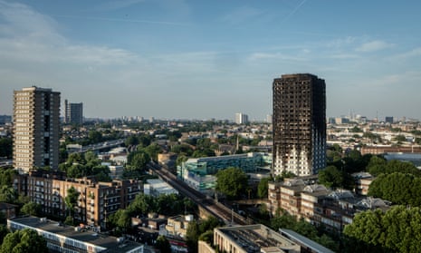 The devastated Grenfell Tower in west London.