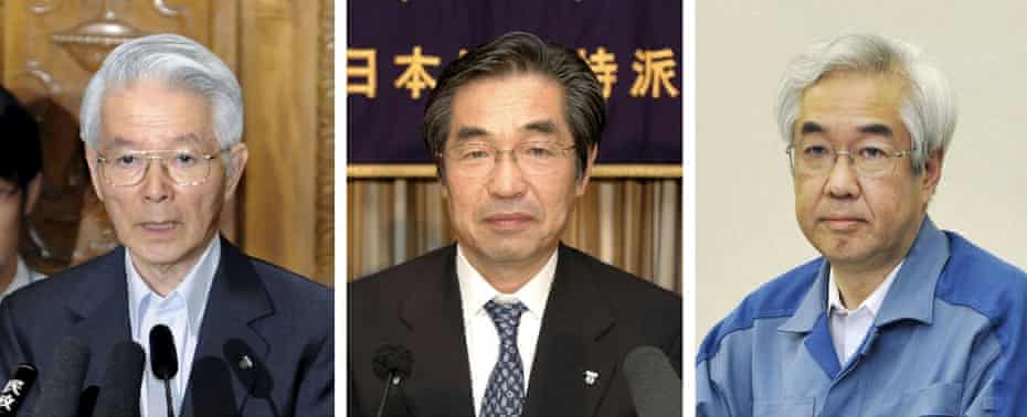 Former Tokyo Electric Power executives Tsunehisa Katsumata, Ichiro Takekuro and Sakae Muto