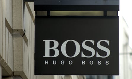 A Hugo Boss sign