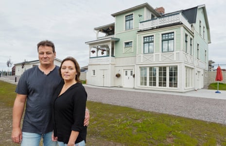 Margot Isaksson and husband Mikael in Gällivare, their home’s new home.