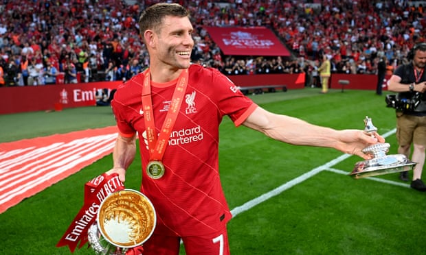 James Milner with the FA Cup after Liverpool defeated Chelsea in the final in May.
