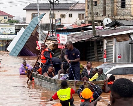 Flooded neighbourhoods are seen successful Accra, Ghana, successful June.