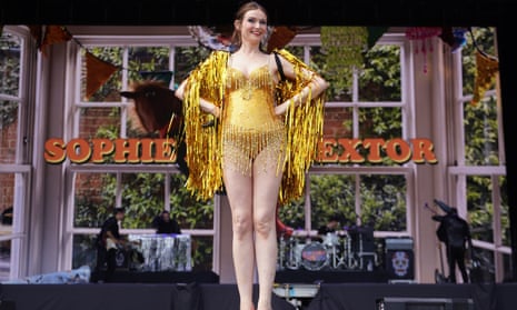 Sophie Ellis-Bextor making her debut appearance on the Pyramid stage at Glastonbury in 2023.