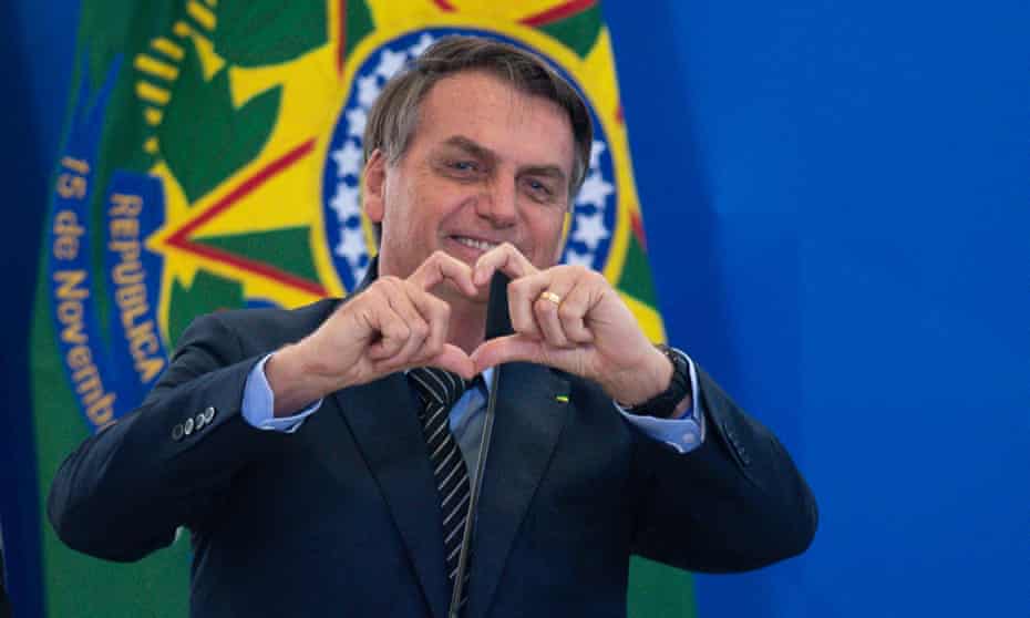 President Jair Bolsonaro shared a video on WhatsApp in support of the demonstrations which said: ‘He is fighting the corrupt and murderous left for us.’