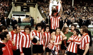 Top 10 greatest FA Cup finals<br>File photo dated 05-05-1973 of Sunderland's captain Bobby Kerr held aloft by his teammates Billy Hughes and goalkeeper Jim Montgomery after their FA Cup Final victory against Leeds United at Wembley Stadium. PA Photo. Issue date: Thursday March 26, 2020. The FA Cup is vaunted as the greatest cup competition in the world and there have certainly been some classic contests over the years to back up that assertion. Finals of any tournament can often be cagey affairs, but every so often both sides throw caution to the wind and produce an absolute classic. Here are the 10 best FA Cup finals to ever take place. See PA story SOCCER Top 10 FA Cup finals. Photo credit should read PA/PA Wire.