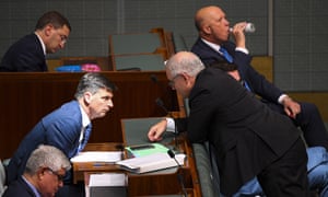 Energy minister Angus Taylor (left) and Scott Morrison
