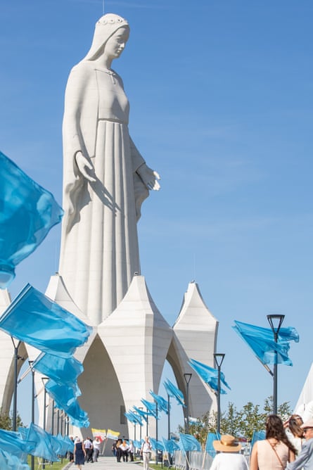 The Virgin Mary statue.