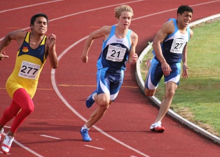 Said Imasi, right, competing in a Norwegian athletics carnival as a teenager