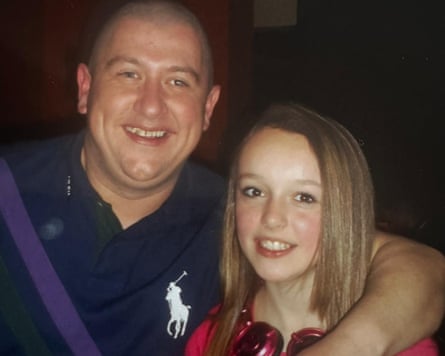 Alex Davies with her father, Alan Gerrard.
