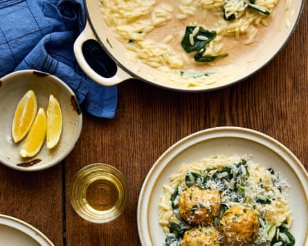 Ed Smith’s garlic butter chicken balls with orzo.