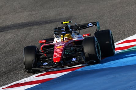 Lewis Hamilton during testing in Bahrain