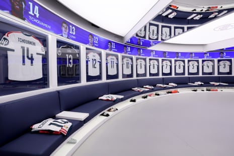 General view inside the Real Madrid dressing room.