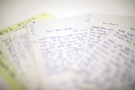 Fanned out handwritten letters