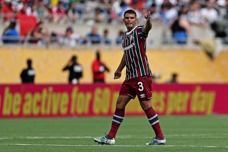 Thiago Silva directs proceedings against Al-Hilal.