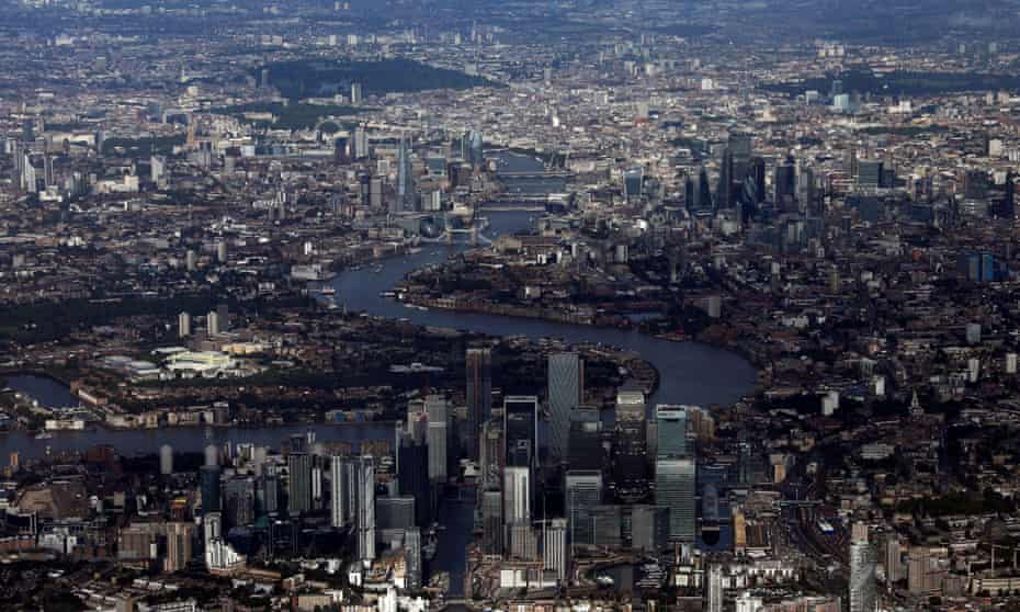 Canary Wharf and the City of London financial district