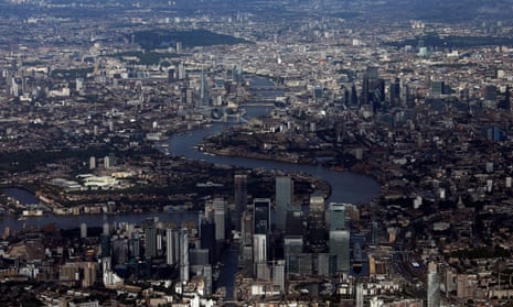 Canary Wharf and the City of London financial district