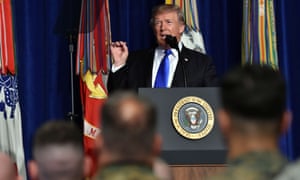 Donald Trump speaks at Joint Base Myer-Henderson Hall in Arlington, Virginia on Monday.