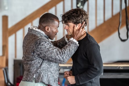 Ncuti Gatwa and Edward Bluemel in rehearsal for Born With Teeth.