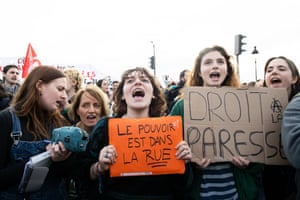 Paris Demonstrators on the Place de la Concorde in Paris