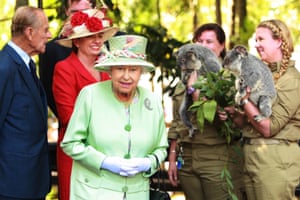 Queen Elizabeth II and Prince Philip visiting Brisbane, 2011.